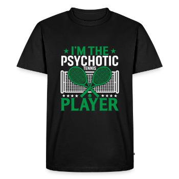 Je suis le joueur de tennis psychotique - T-shirt Premium bio Homme - noir - Devant - Nico (187cm)