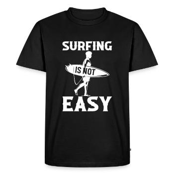 Surfer n’est pas facile - T-shirt Premium bio Homme - noir - Devant - Nico (187cm)