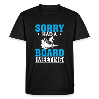 Désolé d’avoir eu une réunion du conseil d’administration - T-shirt Premium bio Homme - noir - Devant - Nico (187cm)
