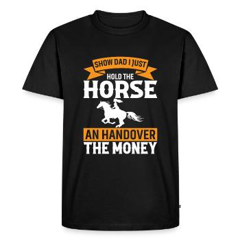 Montrer Papa Je Tiens Juste Le Cheval Un Transfert Le Mon - T-shirt Premium bio Homme - noir - Devant - Nico (187cm)