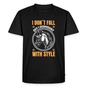 Je ne tombe pas, je descends de cheval avec style - T-shirt Premium bio Homme - noir - Devant - Nico (187cm)