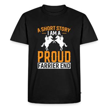 Une histoire courte, je suis un fier maréchal-ferrant - T-shirt Premium bio Homme - noir - Devant - Nico (187cm)