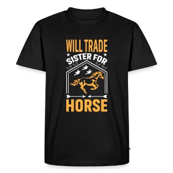 Échangera sa soeur contre un cheval - T-shirt Premium bio Homme - noir - Devant - Nico (187cm)