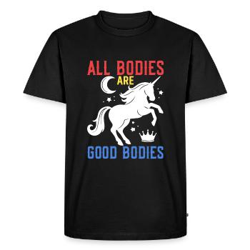 All Bodies Are Good Bodies - Men's Premium Organic T-Shirt - black - Front - Nico (187cm)