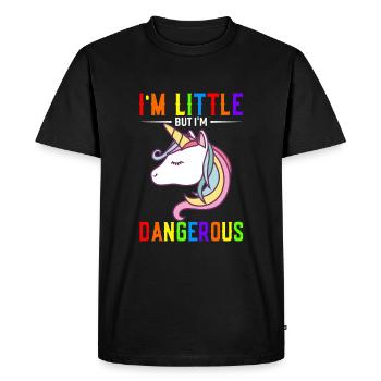 Je suis petit mais je suis danger - T-shirt Premium bio Homme - noir - Devant - Nico (187cm)