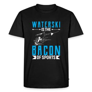 Waterski Is The Bacon Of Sports - Men's Premium Organic T-Shirt - black - Front - Nico (187cm)