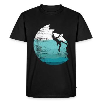 Mur rétro d’escalade Boulder Bouldering - T-shirt Premium bio Homme - noir - Devant - Nico (187cm)