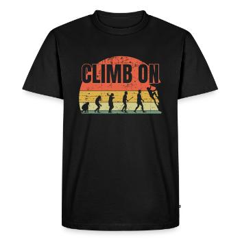 Climb On Wall Climbing Boulder Bouldering - Men's Premium Organic T-Shirt - black - Front - Nico (187cm)