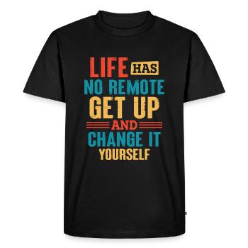 La vie n’a pas de distance Levez-vous et changez-le vous-même - T-shirt Premium bio Homme - noir - Devant - Nico (187cm)