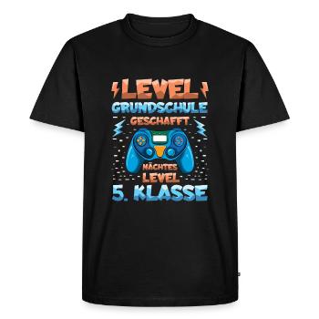 Niveau de l’école élémentaire Terminé Niveau 5 suivant. - T-shirt Premium bio Homme - noir - Devant - Nico (187cm)