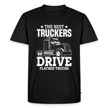 Les meilleurs camionneurs conduisent des camions à plateau - T-shirt Premium bio Homme - noir - Devant - Nico (187cm)