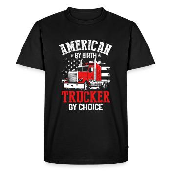 Américain de naissance Camionneur par choix - T-shirt Premium bio Homme - noir - Devant - Nico (187cm)