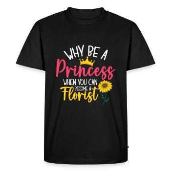 Pourquoi être une princesse quand on peut devenir fleuriste - T-shirt Premium bio Homme - noir - Devant - Nico (187cm)