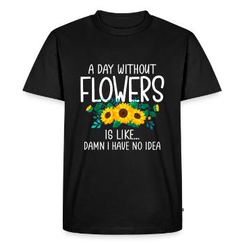 Une journée sans fleurs, c’est comme... , je n’ai pas de carte d’identité - T-shirt Premium bio Homme - noir - Devant - Nico (187cm)