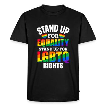 Défendez l’égalité Défendez les droits des LGBTQ. - T-shirt Premium bio Homme - noir - Devant - Nico (187cm)