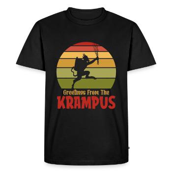 Greetings From The Krampus - Men's Premium Organic T-Shirt - black - Front - Nico (187cm)