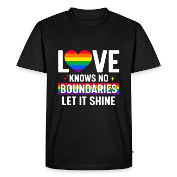 L’amour ne connaît pas de frontières, laissez-le briller. - T-shirt Premium bio Homme - noir - Devant - Nico (187cm)