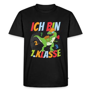 I am a 1st grade dinosaur - Men's Premium Organic T-Shirt - black - Front - Nico (187cm)