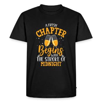 Un nouveau chapitre commence avec le coup de minuit - T-shirt Premium bio Homme - noir - Devant - Nico (187cm)
