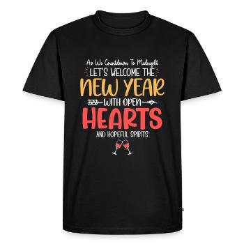 Alors que nous comptons à rebours jusqu’à minuit, accueillons le nouveau - T-shirt Premium bio Homme - noir - Devant - Nico (187cm)