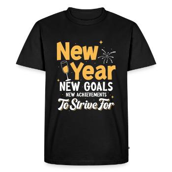 Nouvelle année, nouveaux objectifs, nouvelles réalisations à atteindre - T-shirt Premium bio Homme - noir - Devant - Nico (187cm)