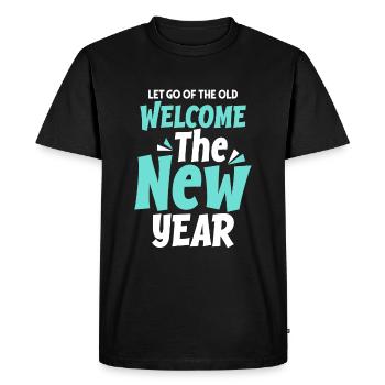 Lâchez l’ancien, accueillez la nouvelle année. - T-shirt Premium bio Homme - noir - Devant - Nico (187cm)