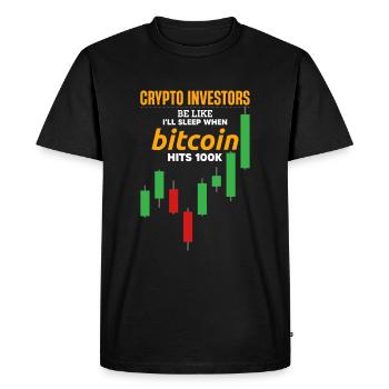 Crypto Investors Be Like: I'll Sleep When Bitcoin - Men's Premium Organic T-Shirt - black - Front - Nico (187cm)