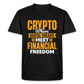 Crypto : quand les rêves numériques rencontrent la gratuité financière - T-shirt Premium bio Homme - noir - Devant - Nico (187cm)