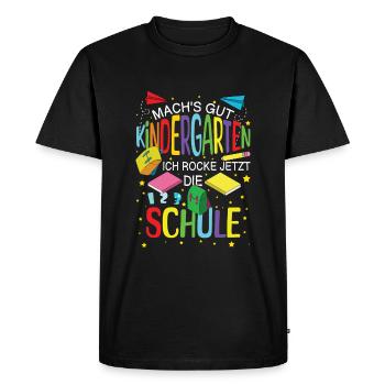 Prends soin de la maternelle Je suis à l’école maintenant - T-shirt Premium bio Homme - noir - Devant - Nico (187cm)