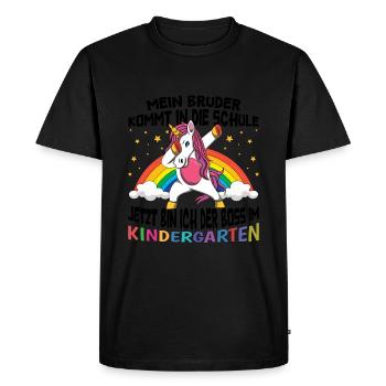 Enrolment Brother Kindergarten Unicorn - Men's Premium Organic T-Shirt - black - Front - Nico (187cm)