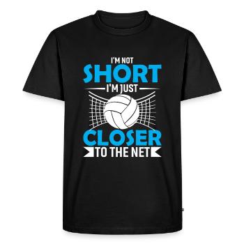 I'm Not Short, I'm Just Closer To The Net. - Men's Premium Organic T-Shirt - black - Front - Nico (187cm)
