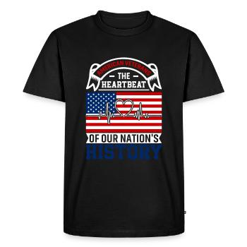 Vétérans américains : le battement de cœur de notre nation - T-shirt Premium bio Homme - noir - Devant - Nico (187cm)
