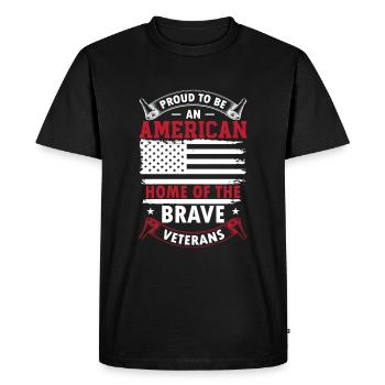 Fier d’être un Américain, la maison du brave vétéran - T-shirt Premium bio Homme - noir - Devant - Nico (187cm)