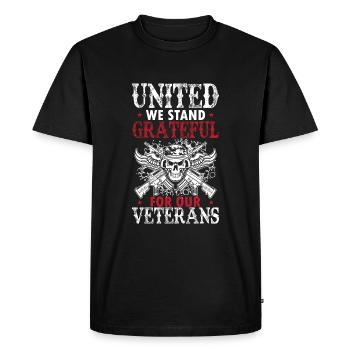 Unis et reconnaissants envers nos anciens combattants. - T-shirt Premium bio Homme - noir - Devant - Nico (187cm)