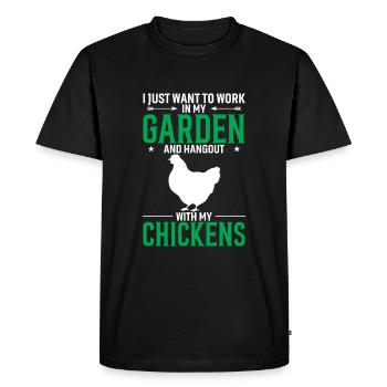 Je veux juste travailler dans mon jardin et passer du temps avec - T-shirt Premium bio Homme - noir - Devant - Nico (187cm)