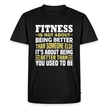 Le fitness ne consiste pas à être meilleur que quelqu’un d’autre - T-shirt Premium bio Homme - noir - Devant - Nico (187cm)
