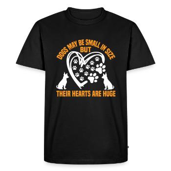 Dogs May Be Small In Size, But Their Hearts Are Hu - Men's Premium Organic T-Shirt - black - Front - Nico (187cm)