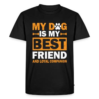 Mon chien est mon meilleur ami et mon fidèle compagnon - T-shirt Premium bio Homme - noir - Devant - Nico (187cm)