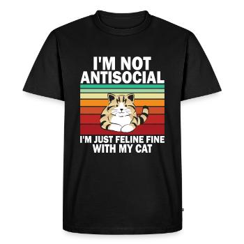 I'm Not Antisocial, I'm Just Feline Fine With My C - Men's Premium Organic T-Shirt - black - Front - Nico (187cm)