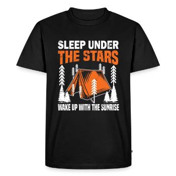 Dormez à la belle étoile, réveillez-vous avec le lever du soleil. - T-shirt Premium bio Homme - noir - Devant - Nico (187cm)
