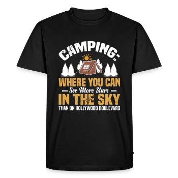 Camping: Where You Can See More Stars In The Sky T - Men's Premium Organic T-Shirt - black - Front - Nico (187cm)