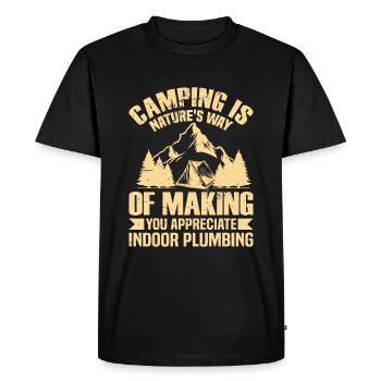Le camping est la façon dont la nature vous fait apprécier I - T-shirt Premium bio Homme - noir - Devant - Nico (187cm)