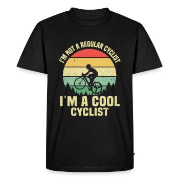 Je ne suis pas un cycliste régulier, je suis un cycliste cool. - T-shirt Premium bio Homme - noir - Devant - Nico (187cm)