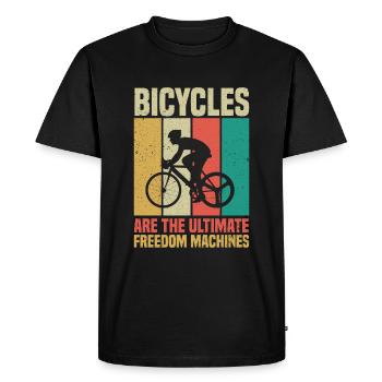 Les vélos sont les machines de liberté ultimes. - T-shirt Premium bio Homme - noir - Devant - Nico (187cm)