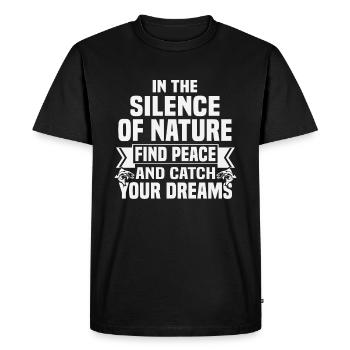 Dans le silence de la nature, trouvez la paix et attrapez-vous - T-shirt Premium bio Homme - noir - Devant - Nico (187cm)