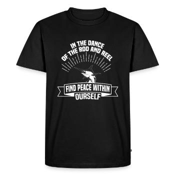 Dans La danse de la canne et du moulinet, trouvez la paix avec - T-shirt Premium bio Homme - noir - Devant - Nico (187cm)