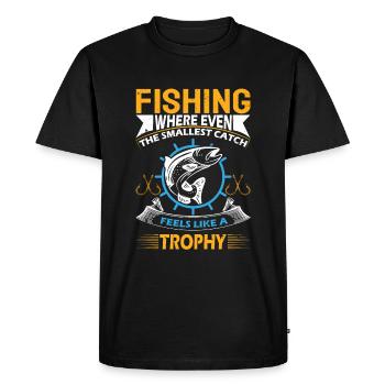 Pêche : là où même la plus petite prise ressemble - T-shirt Premium bio Homme - noir - Devant - Nico (187cm)