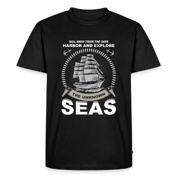 Éloignez-vous du port sûr et explorez le Unk - T-shirt Premium bio Homme - noir - Devant - Nico (187cm)