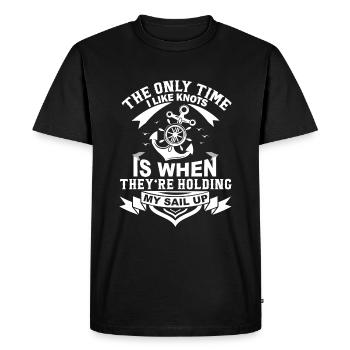 The Only Time I Like Knots Is When They'Re Holding - Men's Premium Organic T-Shirt - black - Front - Nico (187cm)