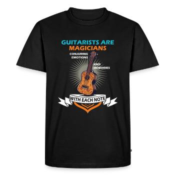 Les guitaristes sont des magiciens, évoquant des émotions et des m - T-shirt Premium bio Homme - noir - Devant - Nico (187cm)